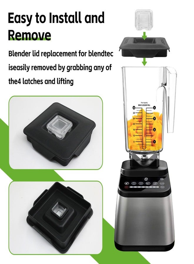 KLBZG Blender Top Lid Replacement for Blendtec Commercial Compatible with Blendtec Commercial WildSide+ & FourSide Jars Part #40-310 Blender Vented Latching Cover with Center Cap - Image 3